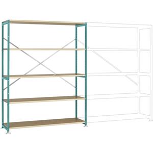 Manuflex RP1041.5021 Fachbodenregal-Grundmodul (B x H x T) 1530 x 2000 x 400mm Holzboden