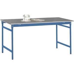 Manuflex BB3034.5007 Bijzettafel basis stationair met staalbeslag schijf in stralend blauw RAL 5007, bxdxh: 1250 x 600 x 780 mm Stralend blauw (RAL 5007)