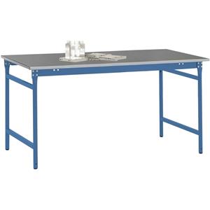 Manuflex BB3064.5007 Beistelltisch BASIS stationär mit Blechbelag-Platte in Brillantblau RAL 5007,