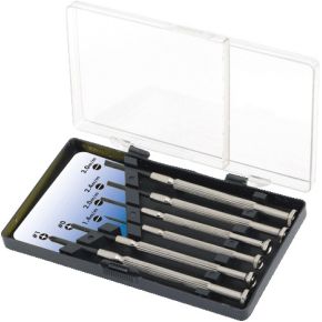 Schroevendraaierset Elektronica en fijnmechanica Kruiskop, Plat