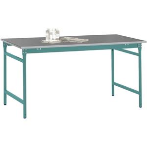 Manuflex BB3034.5021 Beistelltisch BASIS stationär mit Blechbelag-Platte in Wasserblau RAL 5021, Bx