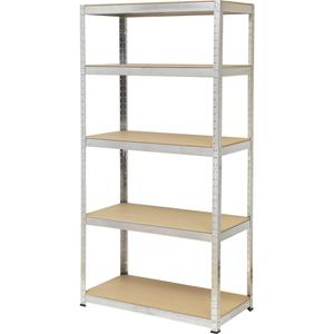 Zwaarlaststelling 265 kg (b x h x d) 900 x 1800 x 450 mm Metaal, MDF Hout Verzinkt, Zilver