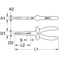 Kstools 1000V Flachrundzange, 160mm