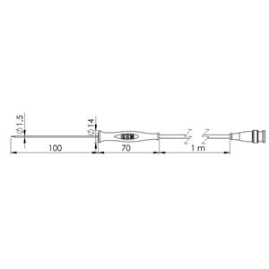 Greisinger GF 1T-E1.5 Einstechfühler -70 bis 250°C Fühler-Typ Pt1000