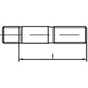 toolcraft TO-6861327 Tapeinden M12 35 mm DIN 939 Staal 50 stuk(s)