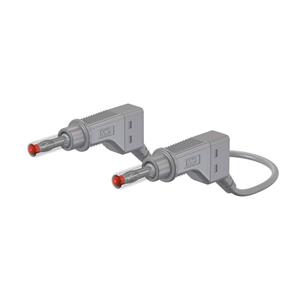Stäubli XZG425/SIL Veiligheidsmeetsnoer [Banaanstekker 4 mm - Banaanstekker 4 mm] 0.50 m Grijs