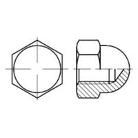 Sechskant-Hutmuttern, hohe Form, DIN 1587 Edelstahl A4 blank M16