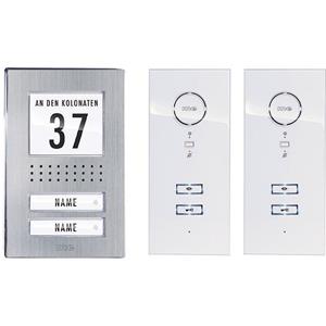 m-emodern-electronics M-e modern-electronics ADV 122 WW Vistadoor Türsprechanlage Kabelgebunden Komplett-Set 2 Familienha