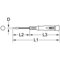 Kstools Feinmechanik-Schraubendreher Außensechskant, 1,5mm