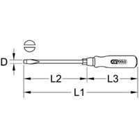 Kstools ERGOTORQUE WOOD Schlitz-Schraubendreher, 3,5mm