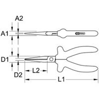 Kstools 1000V Flachzange, lange Backen, 160mm
