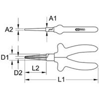 Kstools 1000V Langbeck-Rundzange, 160mm