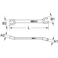 Kstools CHROMEplus Offener Doppel-Ringschlüssel, abgewinkelt, 6x8mm