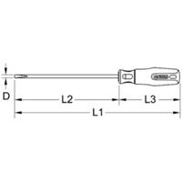 Kstools TITANplus Schlitz-Schraubendreher, 3,2mm, 126mm