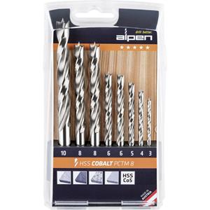 alpen 0063300008100 Hout-spiraalboor 8-delig 3 mm, 4 mm, 5 mm, 6 mm, 6 mm, 8 mm, 8 mm, 10 mm 1 stuk(s)