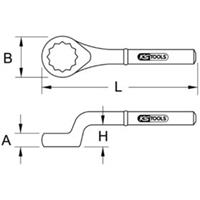 Kstools BRONZEplus Schlag-Ringschlüssel gekröpft 30 mm