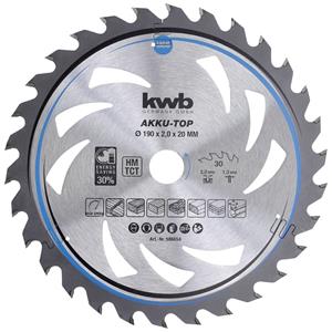 Kwb 586654 Hartmetall Kreissägeblatt 190 x 20 x 1.3mm Zähneanzahl: 30 1St.