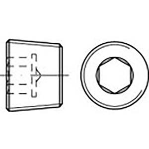 toolcraft TO-6855789 Sluitschroeven M38 1.5 mm Binnenzeskant (inbus) DIN 906 Staal 10 stuk(s)