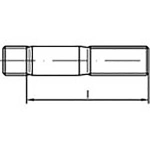 toolcraft TO-6861318 Tapeinden M10 75 mm DIN 938 RVS V4A A4 25 stuk(s)