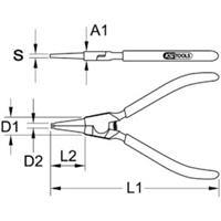 Kstools Seegeringzange für Außensicherungsringe, 130mm