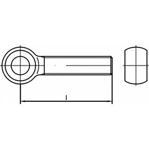 toolcraft TO-6854862 Oogbouten M10 50 mm DIN 444 Staal Verzinkt 25 stuk(s)