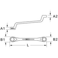Kstools BRONZEplus Doppel-Ringschlüssel gekröpft 7x9 mm