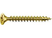 EDE Spanplattenschrauben Senkkopf SPAX Abmessung:4,0 x  80/50mm Abpackung:200 Stück Ausführung:Vollgewinde, gelb Lieferumfang: 200 Stück
