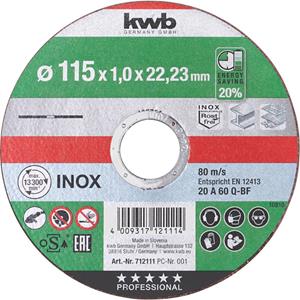 kwb 712112 Doorslijpschijf recht 125 mm 22.23 mm 1 stuk(s)