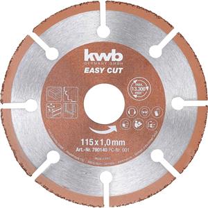 kwb 790540 Doorslijpschijf recht 125 mm 1 stuk(s) Hout, Kunststof, Koper