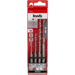 kwb 240500 Carbide Hamerboorset 4-delig 5.0 mm, 6.0 mm, 8.0 mm, 10.0 mm SDS-Plus 1 set(s)