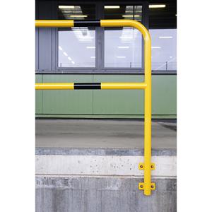 Beschermbeugel, ronde buis 48/2 mm, voor wandmontage met lussen, breedte 2000 mm, verzinkt/gecoat