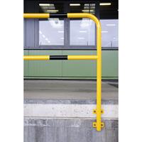 Beschermbeugel, ronde buis 48/2 mm, voor wandmontage met lussen, breedte 1000 mm, verzinkt/gecoat
