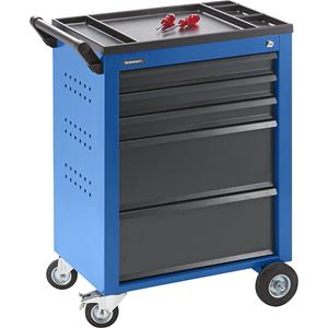 QUIPO Werkzeugwagen 5 Schubladen mit Einzelarretierung HxBxT 930 x 630 x 410 mm, blau