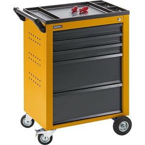 EUROKRAFTpro Gereedschapswagen, 5 laden met ladeblokkering, h x b x d = 930 x 630 x 410 mm, geel