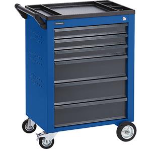 EUROKRAFTpro Gereedschapswagen, 6 laden met lade-uittrekbeveiliging, h x b x d = 930 x 630 x 410 mm, blauw