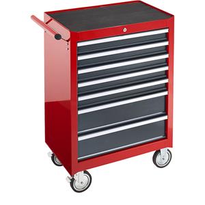 Werkplaatswagen, h x b x d = 995 x 680 x 458 mm, 7 laden, rood