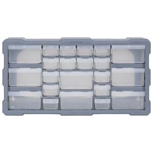 vidaxl Multi-Schubladen-Organizer mit 22 Schubladen 49x16x25,5 cm Grau