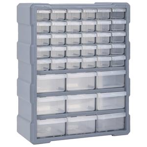 vidaxl Multi-Schubladen-Organizer mit 39 Schubladen 38x16x47 cm Grau