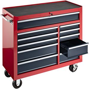 Werkplaatswagen, h x b x d = 1007 x 1067 x 458 mm, 11 laden, rood