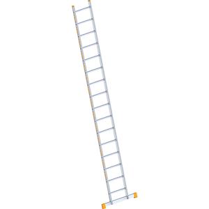 Layher Aluminium aanlegladder, met sporten, breedte 450 mm, 16 sporten incl. draagbalk