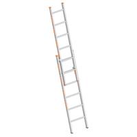 layher Schiebeleiter TOPIC 6 Sprossen, Aluminiumleiter 2x6 Sprossen, zweiteilig, ausziehbar, Länge 2.95 m