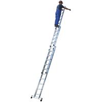 günzburgersteigtechnik Günzburger Steigtechnik - Günzburger Schiebeleiter mit Traverse 3x8 Sprossen