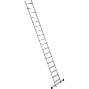 euroline Aanlegladder met treden, breedte 380 mm, 18 treden met stabiliteitsbalk