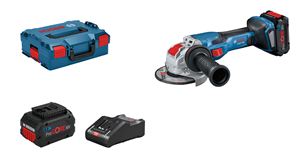 bosch Akku Winkelschleifer GWX 18V-15 C, 2 x ProCORE18V 8,0 Ah, GAL 18V-160 C, L-BOXX BITURBO