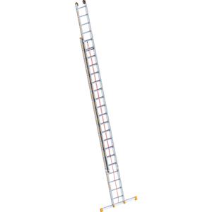 Layher Aluminium optrekladder, 2-delig, uittrekbaar, incl. dwarsbalk, 2 x 20 sporten