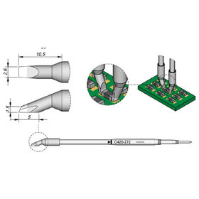 JBC - Lötspitze Serie C420, C420272/2,6mm, für Chip-Komponenten