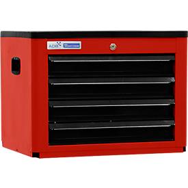 ADB Gereedschapskist BASIC, H 450 x B 600 x D 440 mm, 4 schuifladen, rood