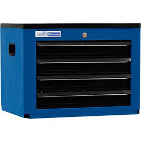 ADB Gereedschapskist BASIC, H 450 x B 600 x D 440 mm, 4 schuifladen, blauw