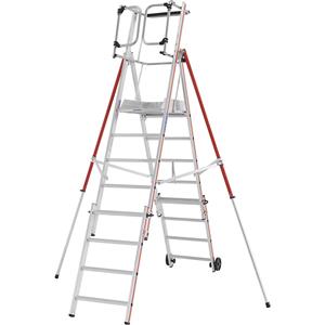 HYMER Aluminium platformtrap, telescopische uitvoering, 5 - 8 sporten incl. platform