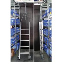 günzburgersteigtechnik Günzburger Steigtechnik - Günzburger Aluminium-Regalleiter für Doppelregal drehbar 9 Stufen